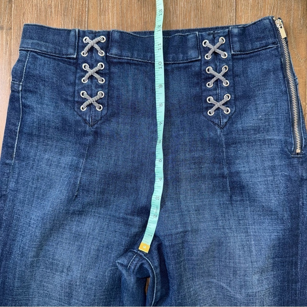 J Brand High Rise Boot Crop Jean Joan Lace Up Blue - Picture 5 of 11